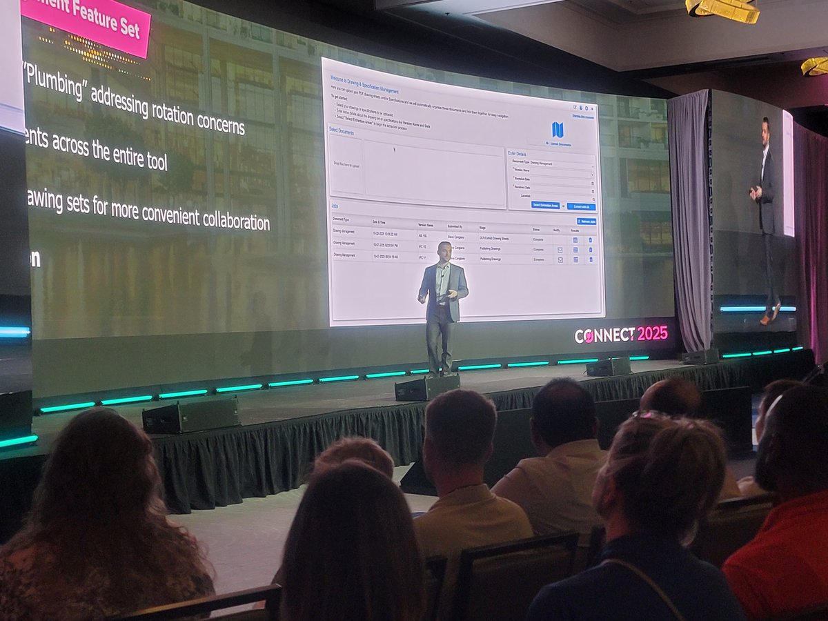 cmicsoftware's tweet image. Steve Cangiano, Chief Product Officer – CMiC, takes the mic, delivering CONNECT 2025’s product strategy keynote!

He kicks off by unveiling NEXUS, the First AI-Powered Construction ERP combining natural language processing, construction intelligence and agent-driven automation.…