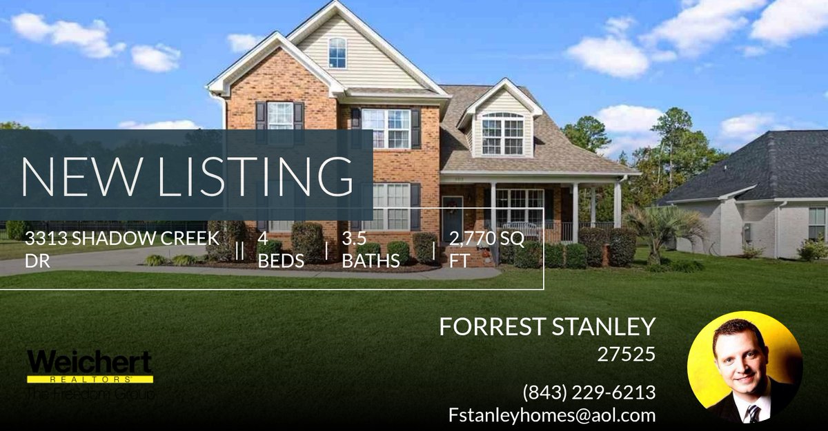 ForrestStanley's tweet photo. 📍 New Listing 📍 Take a look at this fantastic new property that just hit the market located at 3313 Shadow Creek Dr in Florence. Reach out here or at (843) 229-6213 for more information https://t.co/dkqvaVeQ8w https://t.co/oqAqZYvXVv