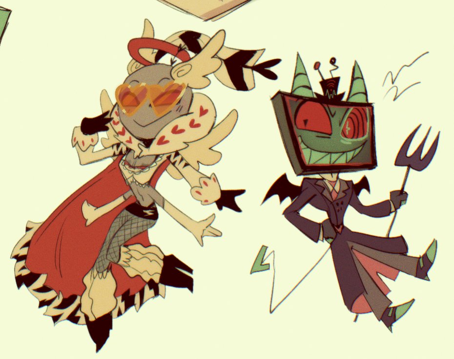 i was busy getting drunk with my gf on halloween so i'm terribly late but I had to draw them in silly costumes once I'm sober #staticmoth