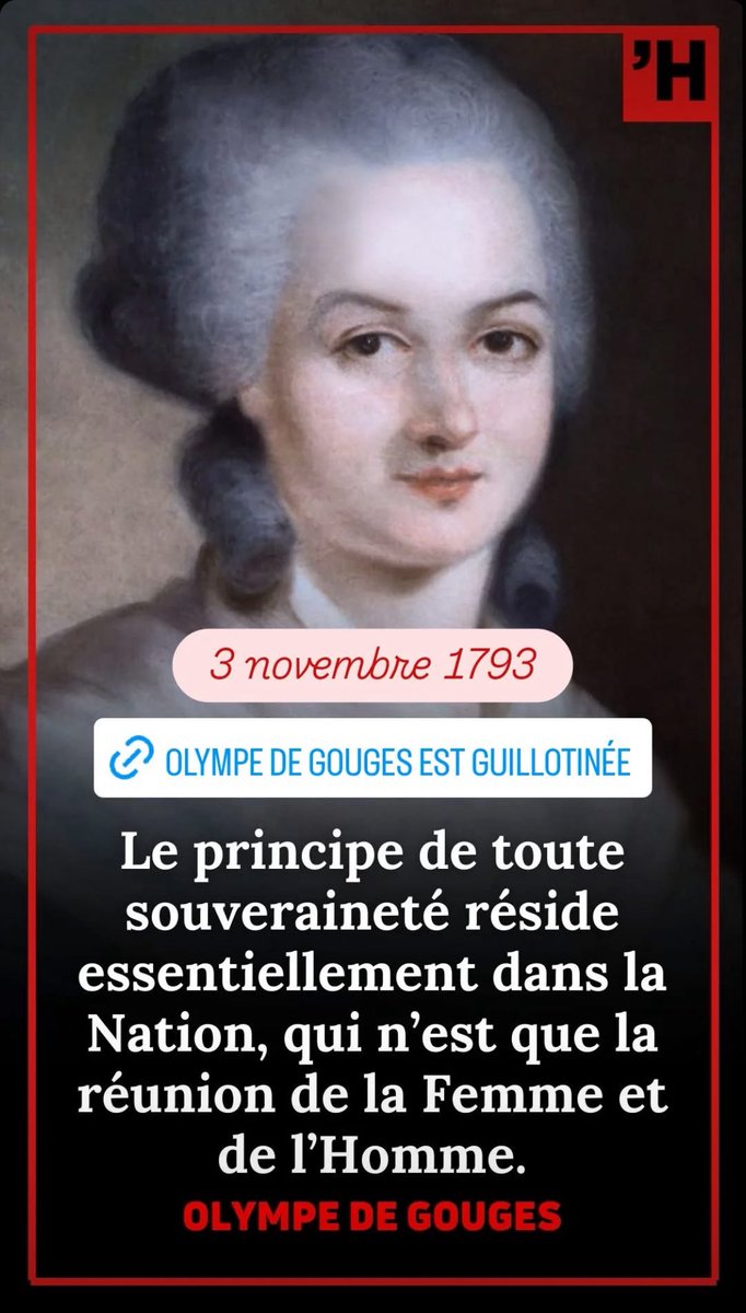 YNHallak's tweet photo. Olympe de Gouges (1755-1793), one of the first outspoken feminists, a victim of the revolutionaries.
“Woman has the right to mount the scaffold; she must equally have the right to mount the tribune.”1397
#OlympedeGouges (1755-1793), #DeclarationoftheRightsofWomanandtheFemaleCitizen, September 1791. The 19th Century and the #FrenchRevolution (1992), #MauriceAgulhon
