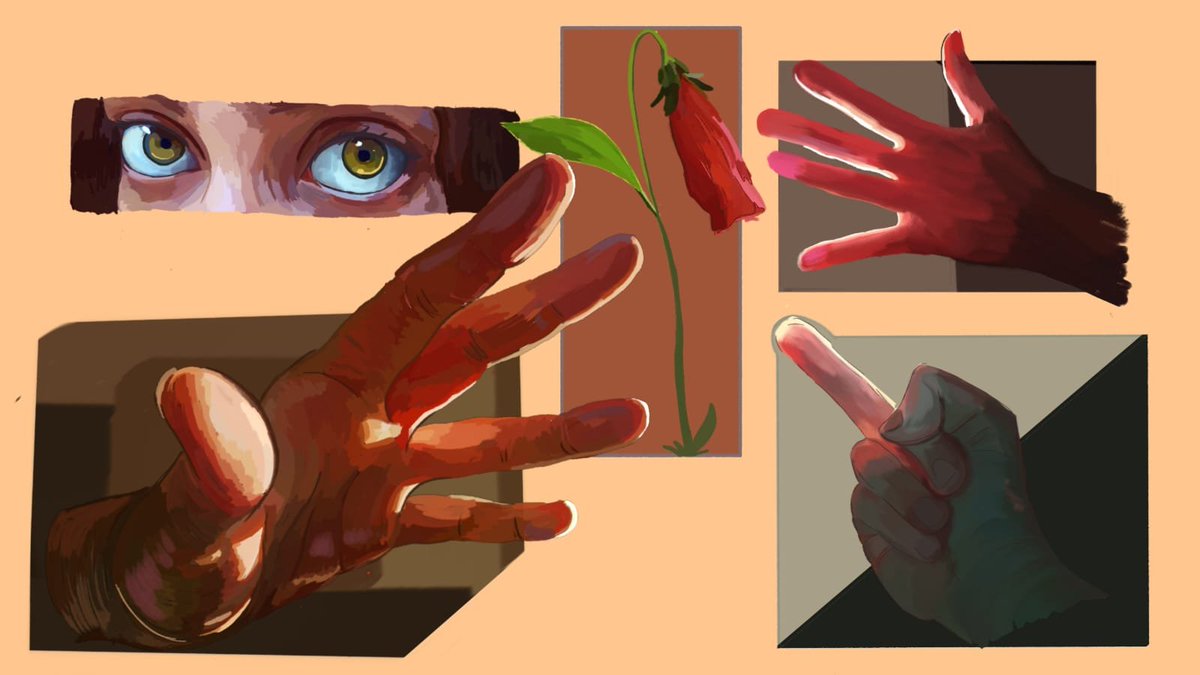 Probably no one's gonna see this but... here's a tiny art study, 100% finger made 😭 my hand's dead