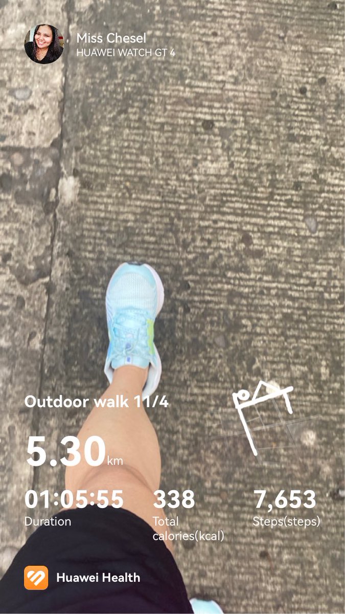 chesel's tweet image. Making up for last night’s dinner with a good morning walk today.