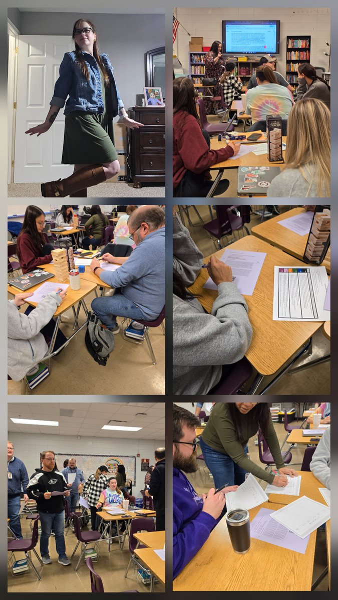 angelmboucher's tweet image. Presented on one of my favorite things: collaboration! 🤝✨

Jenga, Popsicle sticks, ball toss, hot potato &amp;amp; more to spark student discussion! 💬📚

Wrapped up the day with Burgers... so good! 🍔😋

#TeacherLife #Collaboration #EngagedLearning #PD #ActiveLearning