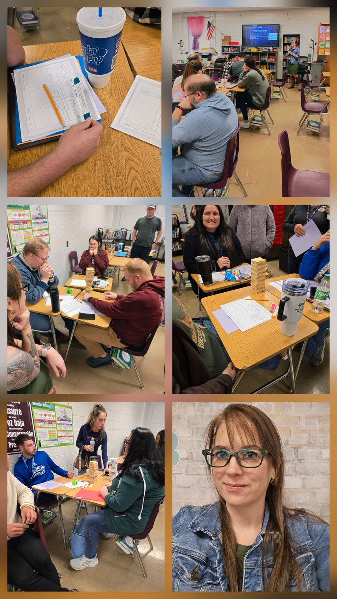 angelmboucher's tweet image. Presented on one of my favorite things: collaboration! 🤝✨

Jenga, Popsicle sticks, ball toss, hot potato &amp;amp; more to spark student discussion! 💬📚

Wrapped up the day with Burgers... so good! 🍔😋

#TeacherLife #Collaboration #EngagedLearning #PD #ActiveLearning
