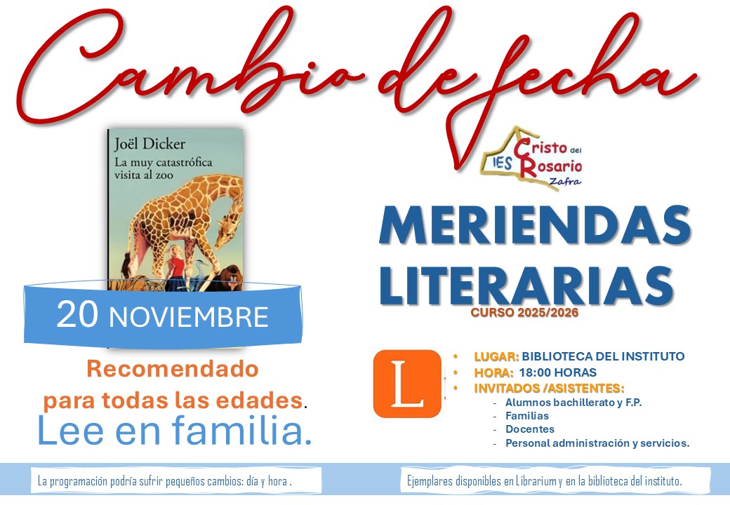 Agenda esta nueva fecha .
No dejes para mañana lo que puedas leerhoy.
Te esperamos