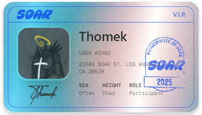Check out my SOAR ID! app.launchonsoar.com/user/Thomek