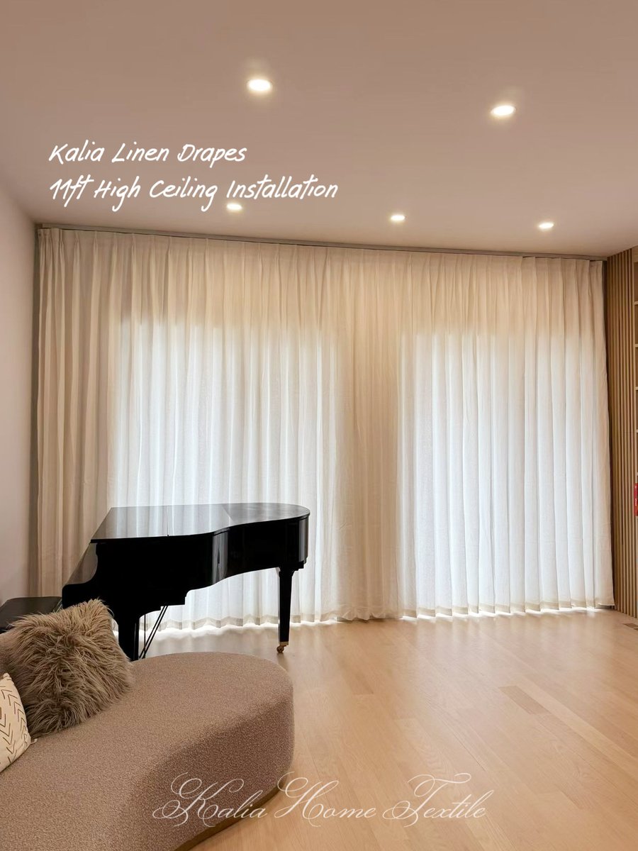 KaliaTextile's tweet photo. Kalia Linen Drapes | 11ft High Ceiling Installation
📍Newton Residence
• Motorized track system
• Perfect fabric weight
• 3-week custom completion
Swipe to see the elegance 👉 https://t.co/hOTGTiFlWO