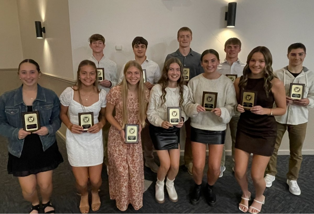 Coldwater 1st Team All MAC athletes being recognized at the Fall banquet.