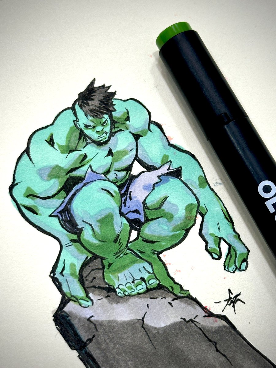 Magnozz's tweet photo. sketching with Olo markers. #olo #olomarkers #hulk #fanart #hulksmash #markersketch #marvelcomıcs https://t.co/ExOHfhpKIw