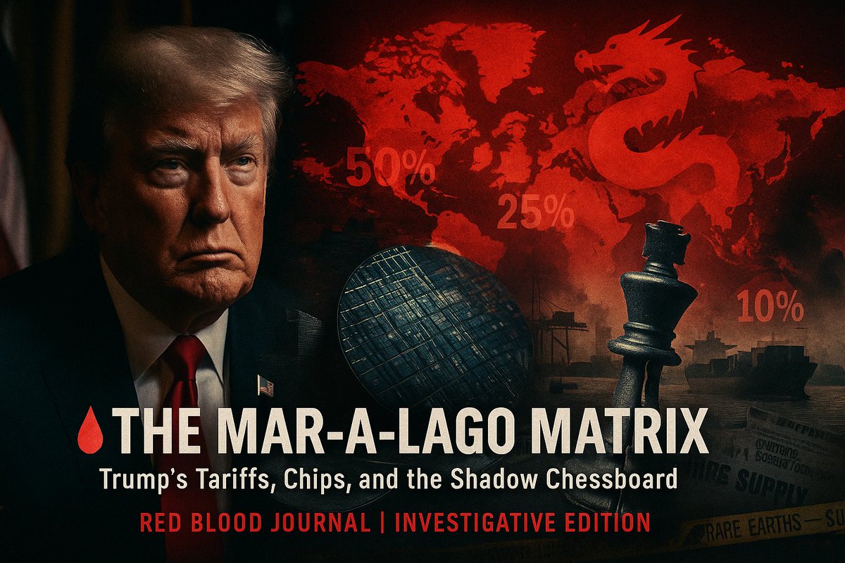 RedBloodMyBlood's tweet image. 🩸“The Mar-a-Lago Matrix: Trump, Tariffs &amp;amp; the New American Chessboard”

An alternative breakdown of Trump’s 60 Minutes interview – filtered through the lens of power, propaganda, and the new global scramble.

redbloodmyblood.substack.com/p/the-mar-a-la…