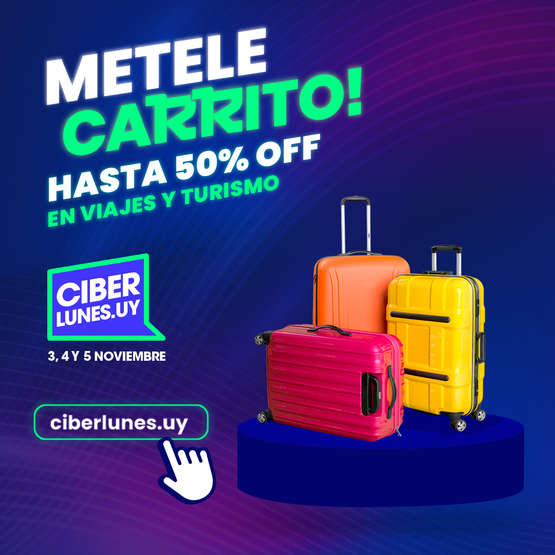 Tu próximo destino está a mitad de precio 🌴
Hasta 50% OFF en viajes. ¡No te lo pierdas! ✈️