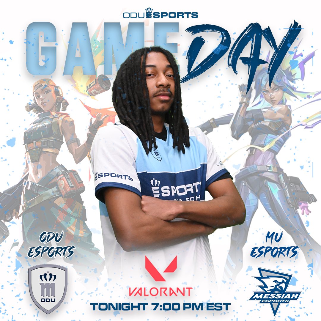🔥GAME DAY 🔥Come join ODU Varsity Valorant play against Messiah Falcons at 7:00 PM TONIGHT !