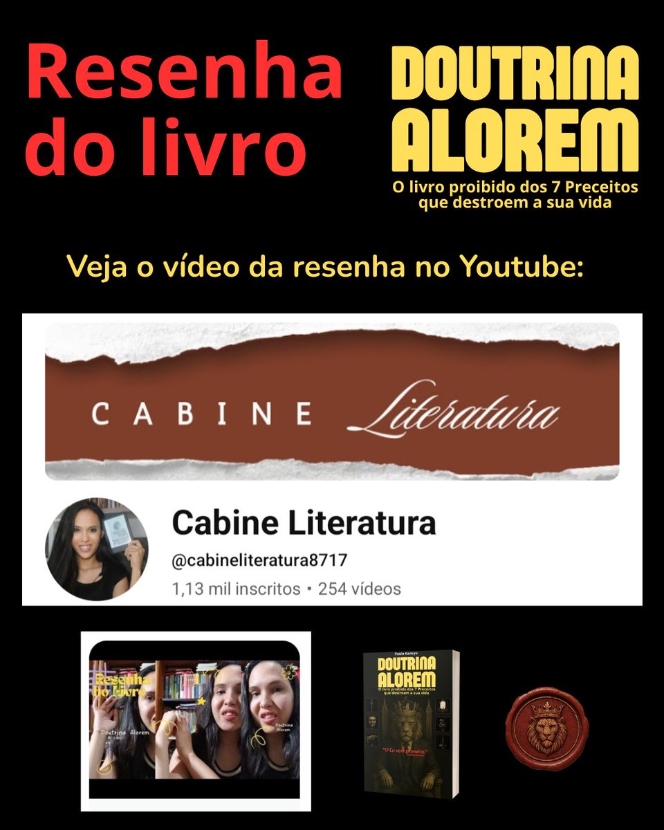 paulokamiya's tweet photo. Assista ao vídeo no Canal "𝐂𝐚𝐛𝐢𝐧𝐞 𝐋𝐢𝐭𝐞𝐫𝐚𝐭𝐮𝐫𝐚" da resenha "Doutrina Alorem":👉https://t.co/ivNDGfvZBO😉 Deixe seu like e compartilhe p/ seus amigos.✍️#escritorpaulokamiya #DoutrinaAlorem #suspensepsicológico #palavrastêmpoder #literaturareflexiva #livrodesuspense https://t.co/yYxab8vKkt