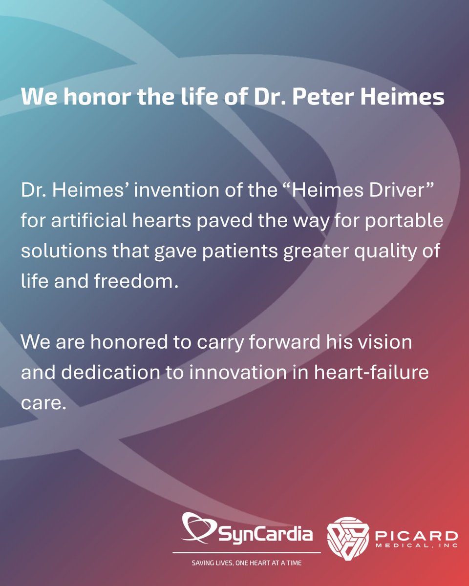 We honor Dr. Peter Heimes, whose invention of the Heimes Driver made portable support for Total Artificial Heart patients possible. His work inspired today’s Freedom Driver system. We carry forward his vision—saving lives, one heart at a time.