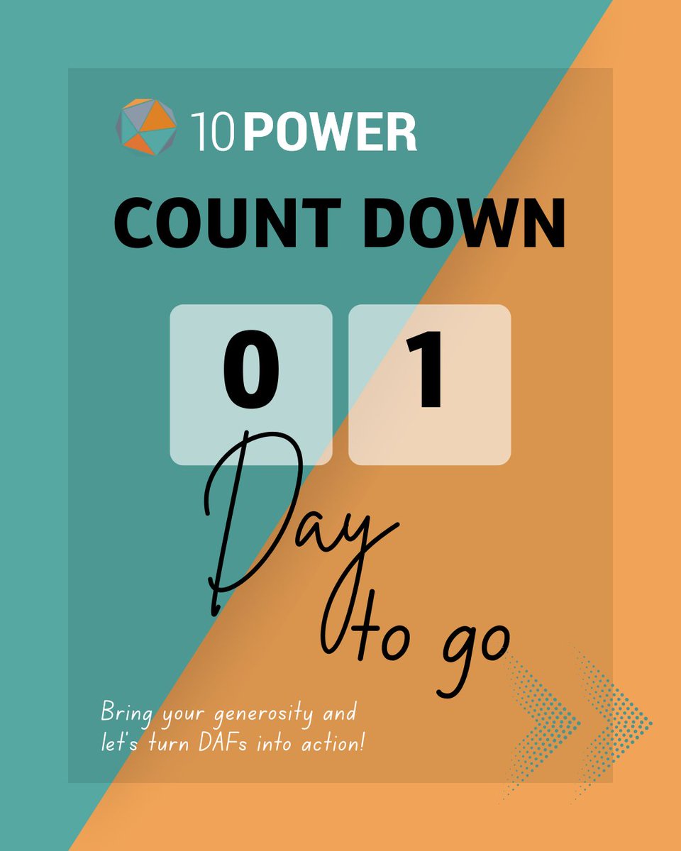 1 day left!
Join us tomorrow as we unpack how DAFs can drive climate justice + social innovation.

Be part of the movement: shorturl.at/p9jKg
