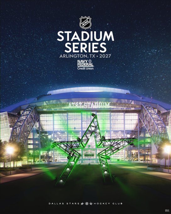 NHL Stadium Series announcement at AT&T stadium in Arlington, TX in 2027
