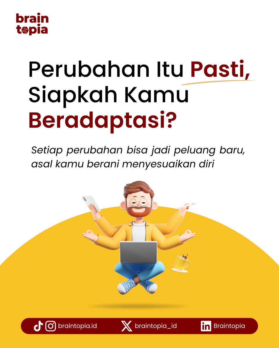 braintopia_id's tweet photo. Pernah takut atau cemas sama perubahan? 😟 Tenang, ada 3 cara buat ngatasin pikiran negatif biar kamu siap hadapi perubahan Yuk, cek selengkapnya di slide! 
#selfimprovement #karier #tipsntrick #work #insight #braintopia https://t.co/EkllPEe14n