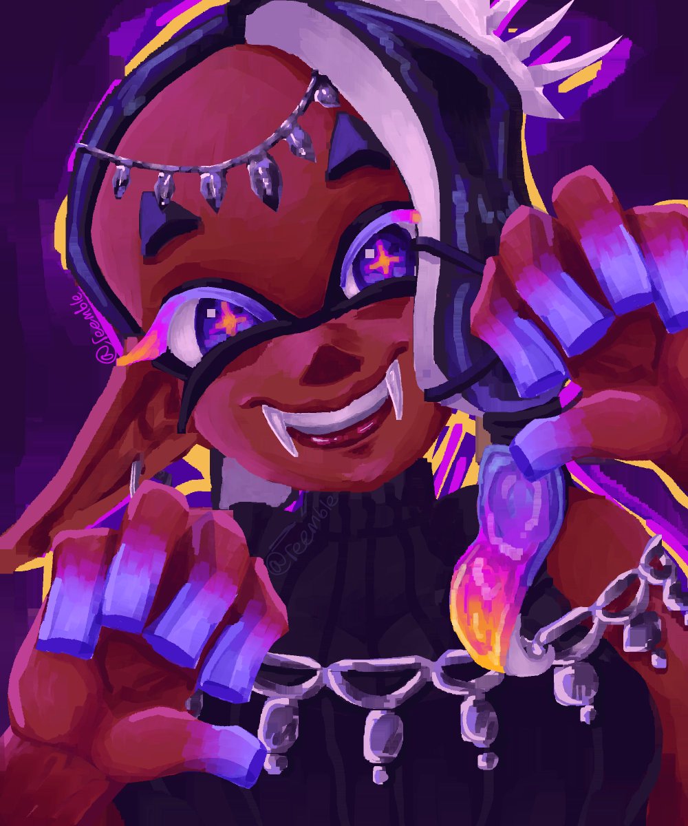 The Splatfest ended an hour ago but she’s still here
#Splatoon3 #splatoween #splatoonfanart