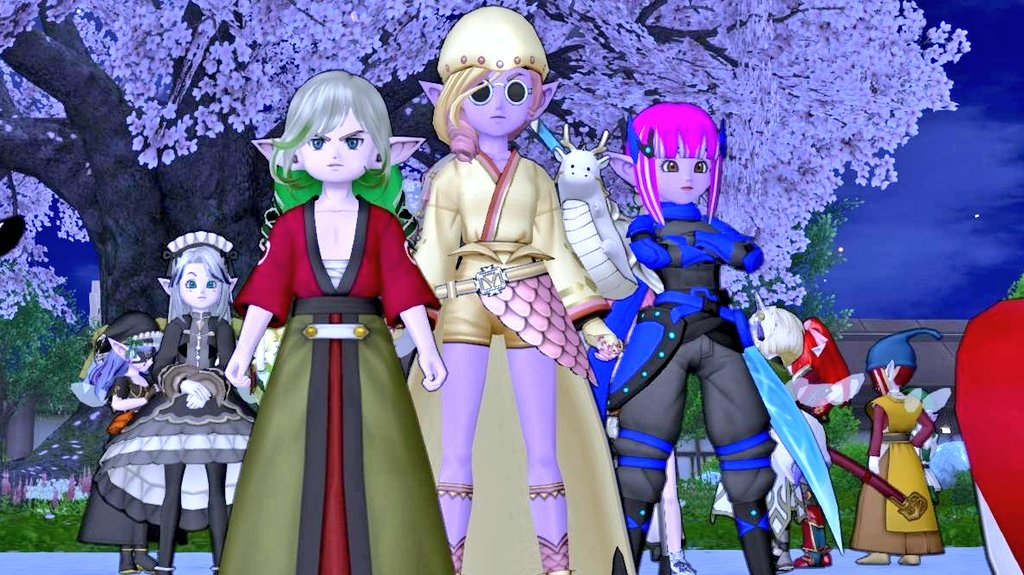 ドラクエXオンライン
～  #おはポス ～
 #ドラクエ10 ･  #プクリポ ･  #バトトリ ･  #エルフ を
愛する皆様
 #おはこんにゃくちくわパン
①ジムちゃんとエミリーちゃん
②バックスさん配信にお邪魔
③エルフ集会？？
ササミちゃんとのんたん
④イツメン
バギちゃん、ハルちゃんと