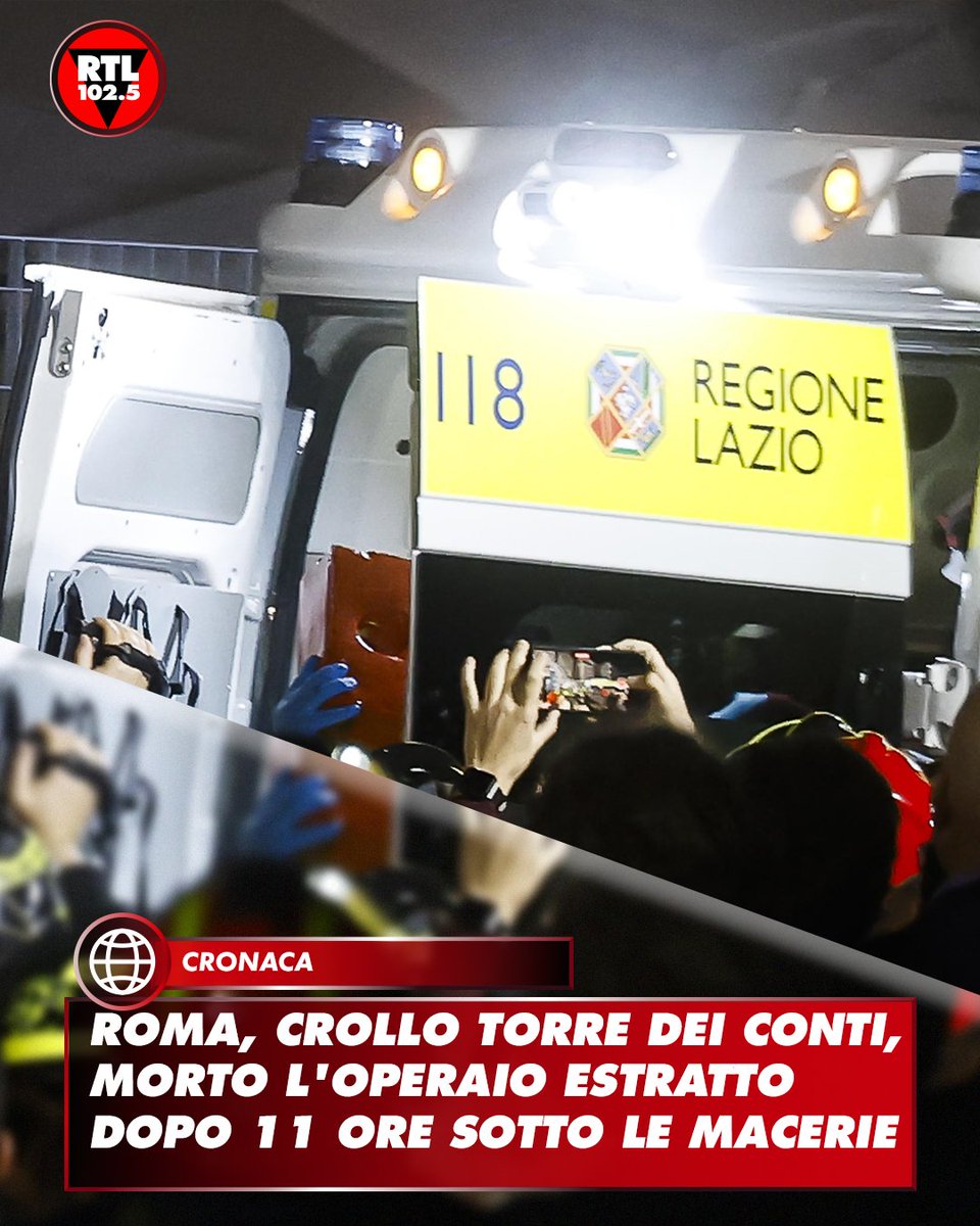 rtl1025's tweet image. ⚫ È morto Octay Stroici, l’#operaio 66enne di origini romene rimasto intrappolato per oltre undici ore sotto le macerie del crollo della Torre dei #Conti ai #ForiImperiali. Nonostante i soccorsi immediati e il massaggio cardiaco praticato in #ambulanza, le sue condizioni erano