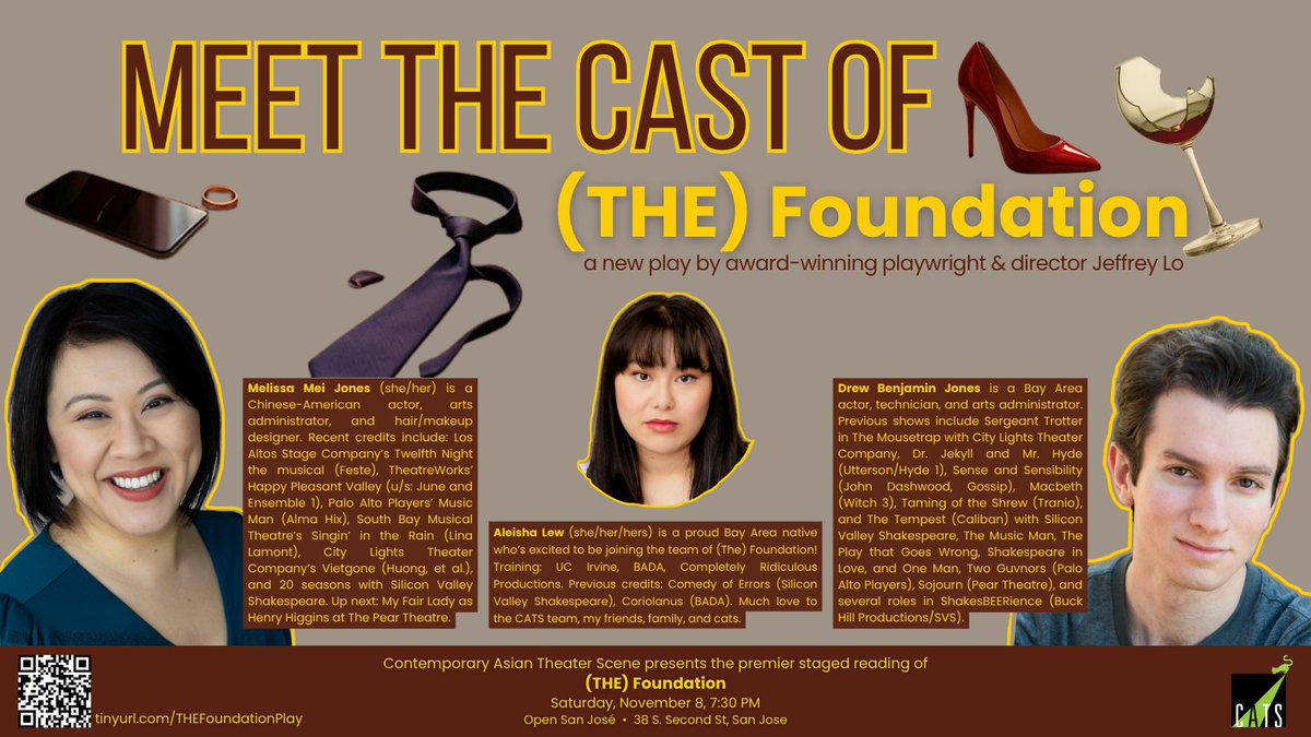 What happens when a Silicon Valley power couple faces one honest question that could shatter everything?

Meet the cast &amp; see them in “(THE) Foundation” a new play by playwright/director Jeffrey Lo. The show is a 90-minute staged reading. Nov 8 at 7:30pm
🎟tinyurl.com/THEFoundationP…