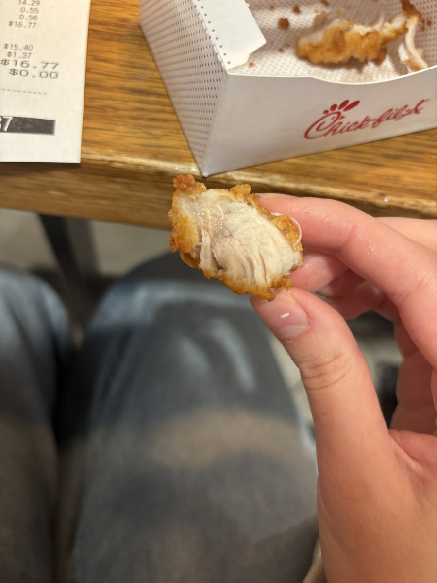 mvffhin's tweet photo. @ChickfilA @ChickfilANews guess who ate a raw nuggettttt https://t.co/WTWLnybT12