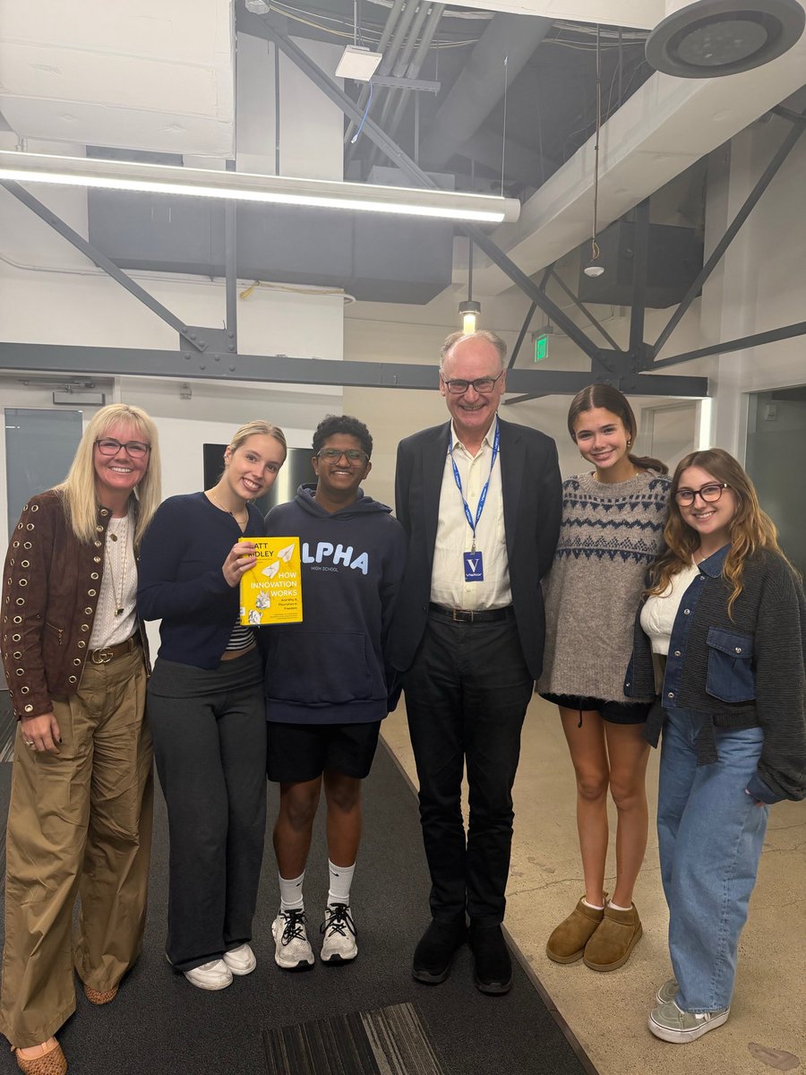 Great visiting <a href="/AlphaSchoolATX/">Alpha</a> and <a href="/mackenzieprice/">MacKenzie Price</a> with <a href="/mattwridley/">Matt Ridley</a> 

After talking to Alpha kids you can’t help walk away optimistic about the future