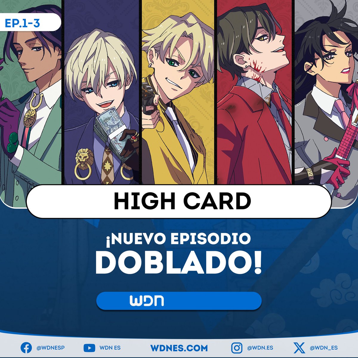 🎙️ | Doblaje 
⇛ ¡Nuevos episodios doblados disponibles! 
• High Card - Episodios 1-3
• Canal: Bitme 💙
#HighCard