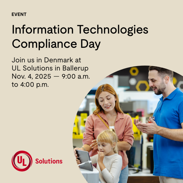 FunSafetyGuru's tweet image. Join our upcoming training event dedicated to information technology (IT) product compliance. You’ll also have the opportunity to book a one-on-one consultation with our top experts. 👉 s.ul.com/4onPQYI #weareULSolutions #EMC