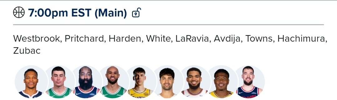 all4adfcaf's tweet image. Fd nba main slate lineup