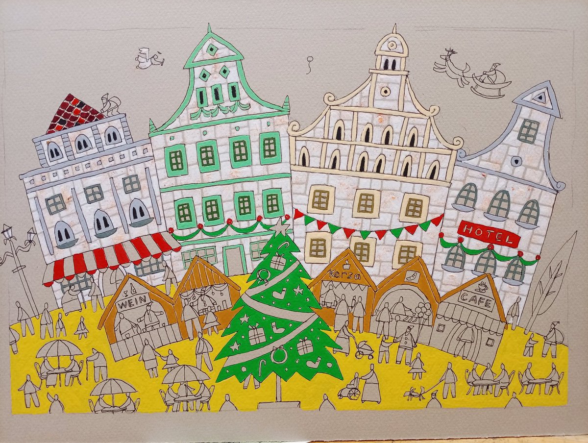 奥村ユズル 水彩画原画 エーゲ海のプチホテル 奥村ユズル水彩画原画