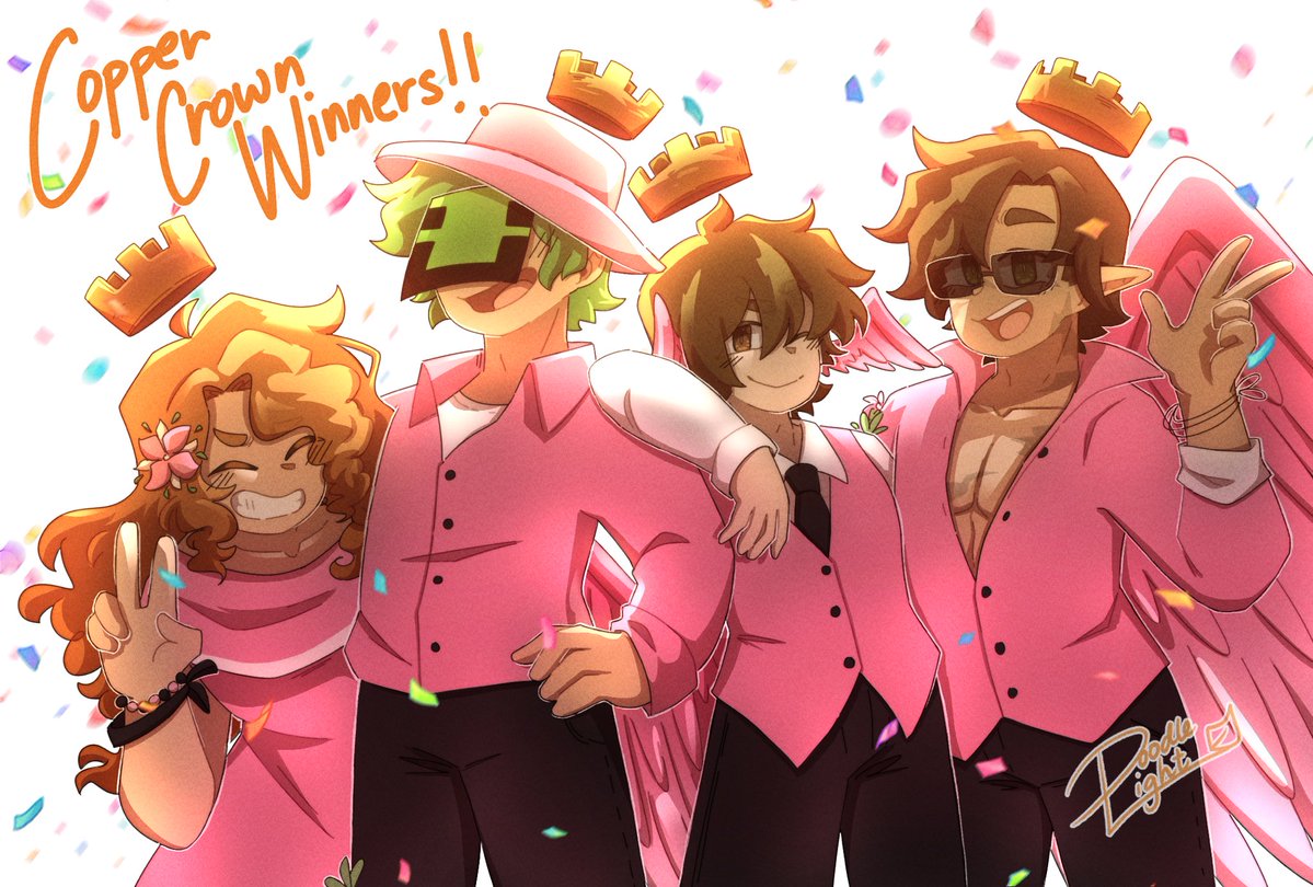 _doodlelight's tweet image. The Copper Crown Winners!! 👑

//thank gOD I finished it, hi :&amp;gt;&amp;gt;
/edited

[ #mcc #mcyt #geminitayfanart #grianfanart #goodtimeswithscarfanart #fruitberriesfanart || @GeminiTayMC @GrianMC @GTWScar @froubery ]