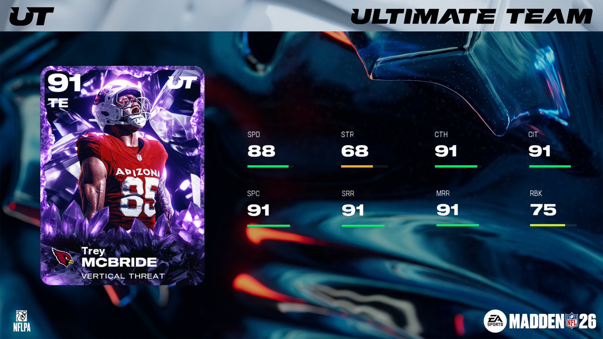 EASPORTS_MUT's tweet image. Enjoy Minkah Fitzpatrick, Trey McBride, and Leonard Williams with all 32 team chems tomorrow in Crystal RL3 💎 #Madden26