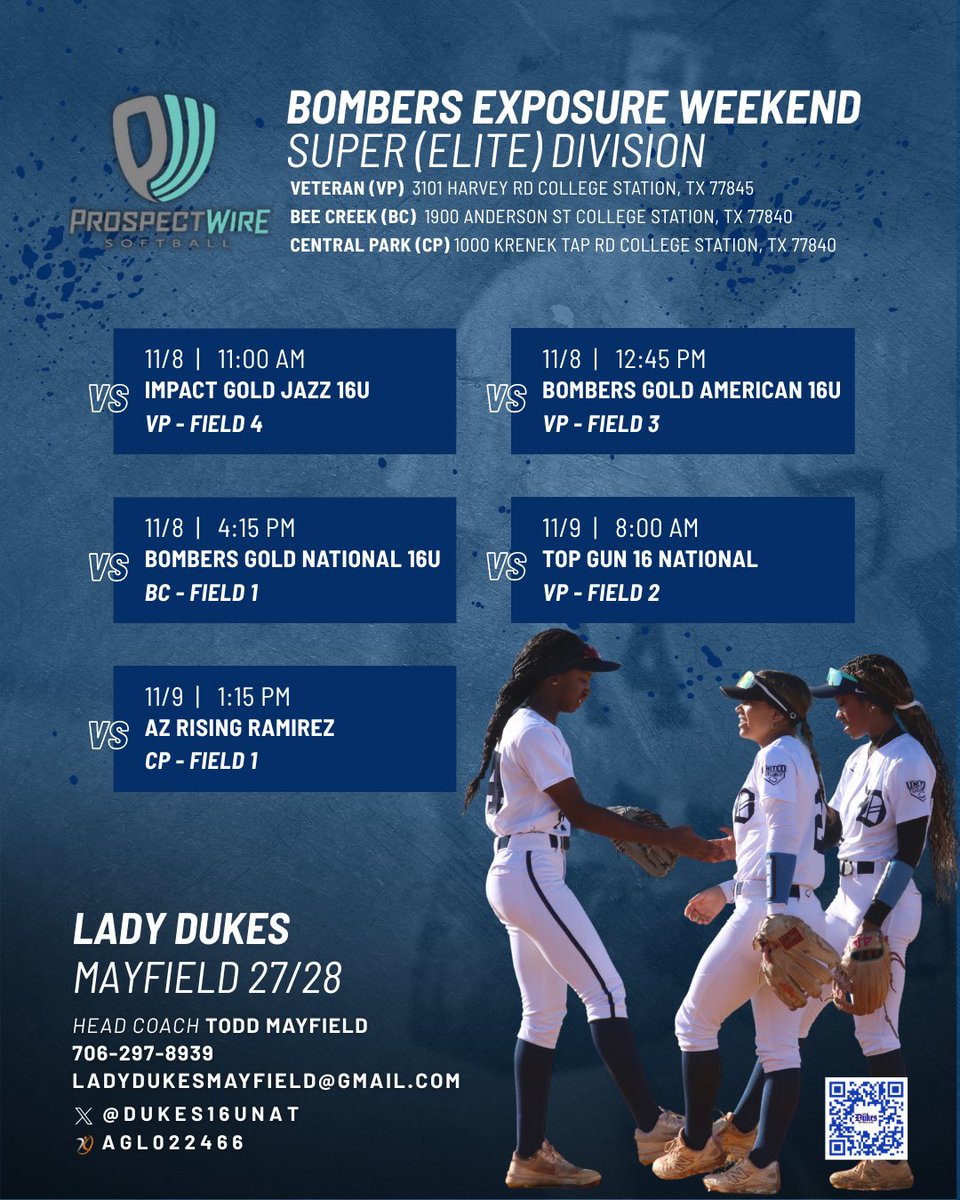 The squad heads to College Station this weekend for <a href="/PWireSoftball/">ProspectWireSoftball</a> Bombers Exposure Weekend. Coaches come check out this group of talented athletes. <a href="/thealliancefp/">The Alliance Fastpitch</a>