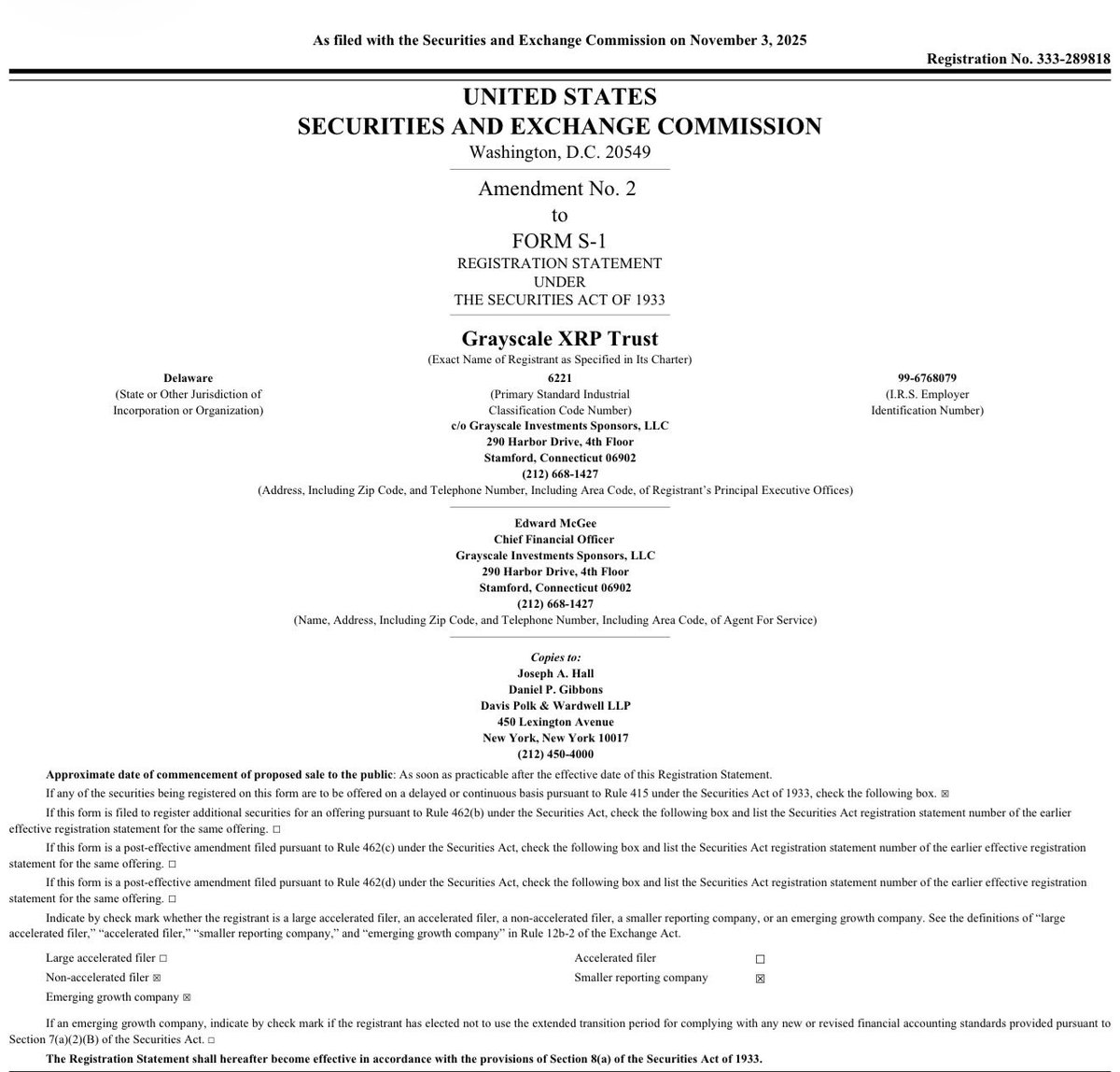 🚨BREAKING: Grayscale has just filed a new amendment for their #XRP ETF!