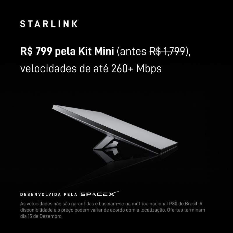 Starlink's tweet photo. A Starlink proporciona internet estável de alta velocidade para streaming, chamadas de vídeo, jogos on-line e muito mais.

Faça o pedido on-line. É fácil e leva menos de dois minutos.