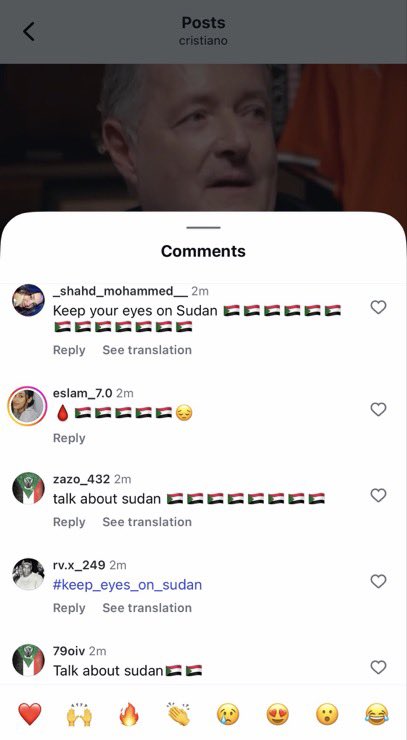 a5medv's tweet image. دخلت الانستقرام ولقيت ريل عند المنتهي رونالدو فتحت الكومنتات لقيت السودانيين مكتسحين الكومنتات  

وصلوا صوتهم للعالم بطريقة ذكية… اتمنى كلنا نستغل صفحات الرياضيين في نشر القضايا اللي الاعلام مش بيتكلم كفاية عنها

#أنقذوا_الفاشر