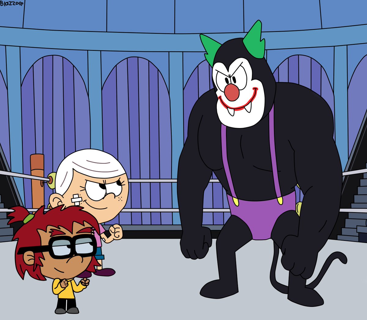 #theloudhouse In the Combat Tournament, Rita II and her cousin Asil face their final opponent, confident they’ll win the ultimate prize. After all, as Aunt Lynn Jr. says, being Louds means never giving up and always finding a way. 
OCs by <a href="/MonsterFan50/">MonsterFan50</a>.