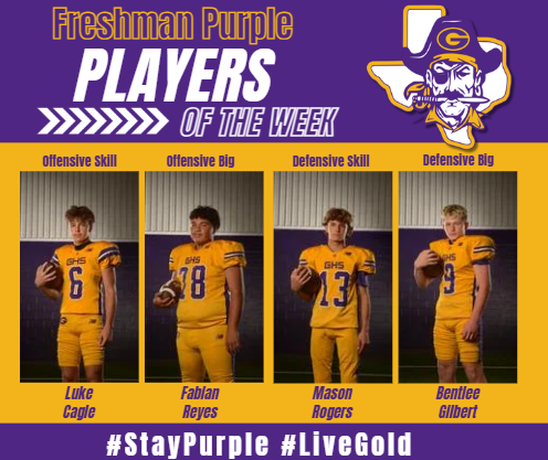 Congratulations to Last Week's Players of the Week vs Denton High!