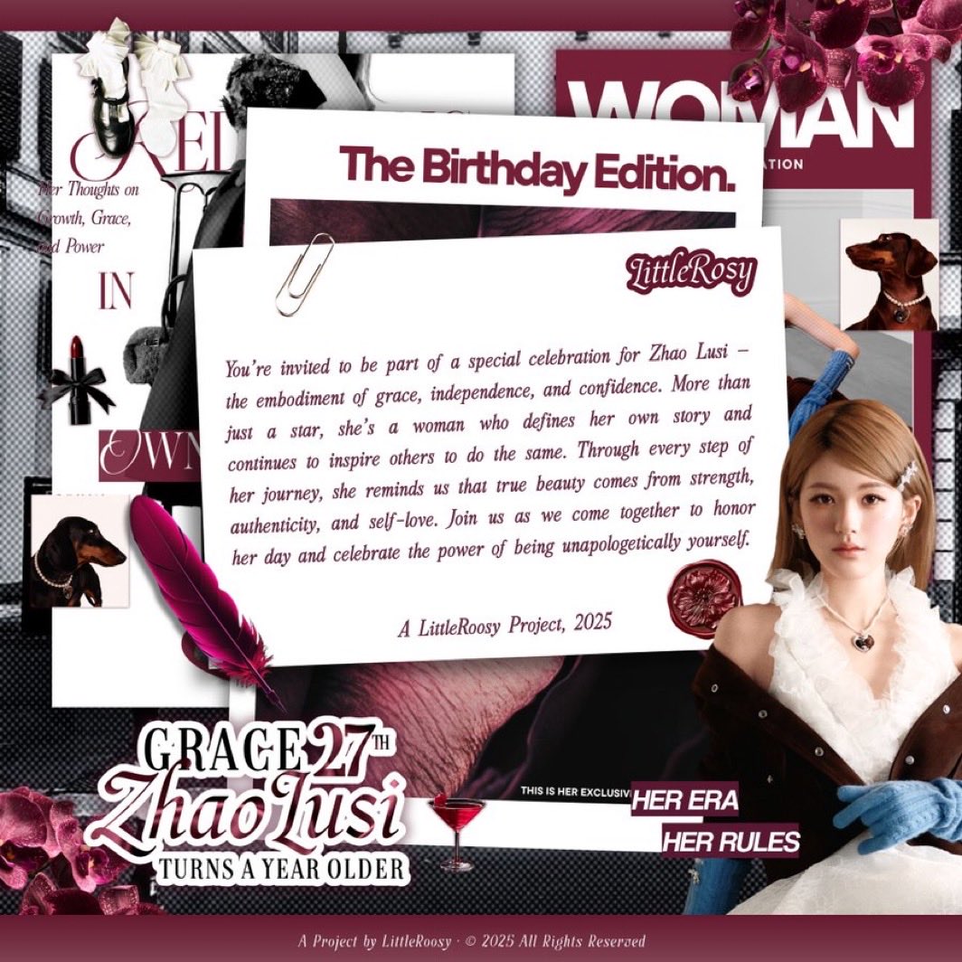 uinlong's tweet image. 嘿，你这个永远走在潮流前端的人！
准备好迎接今年最闪耀的特刊吧！˚✮ 
我，Biru Laut，已经率先入手了
𝗚𝗿𝗮𝗰𝗲 𝟮𝟳𝘁𝗵 — 𝗭𝗵𝗮𝗼 𝗟𝘂𝘀𝗶’𝘀 𝗕𝗶𝗿𝘁𝗵𝗱𝗮𝘆 𝗣𝗿𝗼𝗷𝗲𝗰𝘁!!
别错过哦——这道光，也值得属于你！💋