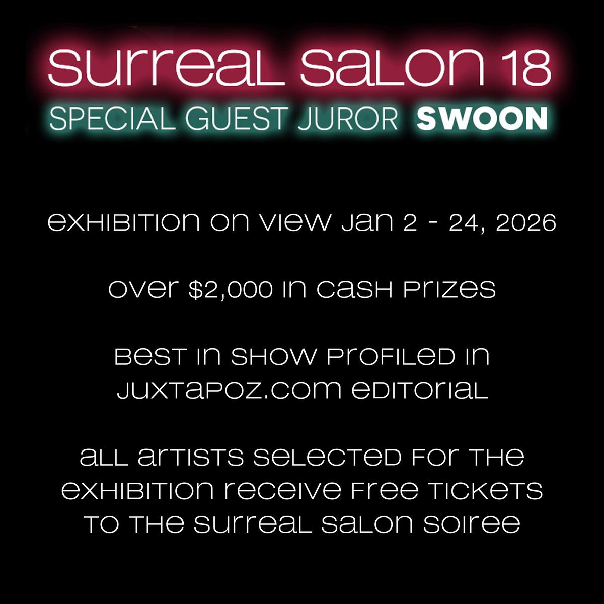 You are cutting it so close... but you got time... 

The deadline for submissions to <a href="/BRGallery/">Baton Rouge Gallery</a>'s  Surreal Salon 18 is November 8, 2025.

juxtapoz.com/news/magazine/…