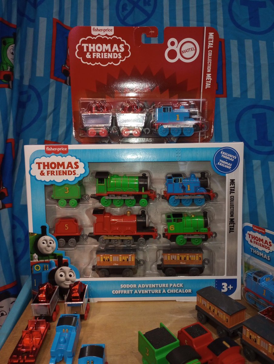 ThomasFan1945Pr's tweet image. My Complete 2025 Thomas &amp;amp; Friends - Metal Collection Diecasts

I have all the variants, including the Railway Series Storybook, Ruby Red and the Walmart Exclusive Thomas Variants.

Not sure if I&apos;ll get the other single packs or not.
#ThomasandFriends
#Thomas80
#Mattel
#Mattel80