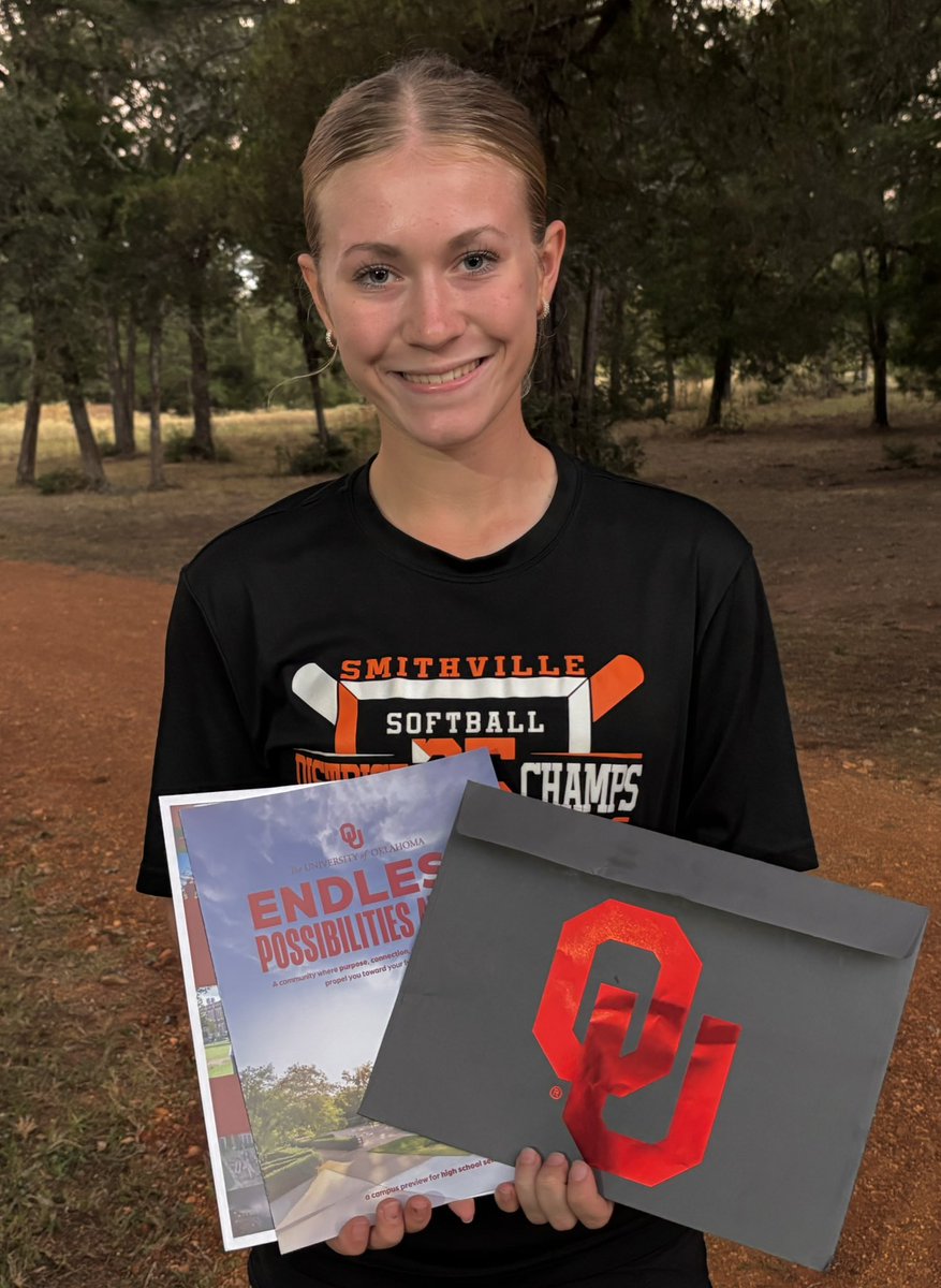 Got home from a workout session to find OU mail! 📬 Thank you so much <a href="/OU_Softball/">Oklahoma Softball</a>! I am so grateful to learn about the incredible program! 
Boomer Sooner! ❤️🤍

<a href="/GassoPatty/">Patty Gasso</a> <a href="/jtgasso/">JT Gasso</a> <a href="/fale_steele/">Falepolima Steele</a> <a href="/coachjro/">Jennifer Rocha</a> <a href="/RyanWondrasek/">Ryan Wondrasek</a> <a href="/bombercoach/">Scott Smith</a> <a href="/VestalBrooke/">Brooke Vestal</a> <a href="/rshawn7520/">Rodney Williams</a> <a href="/dale_serie/">Dale Serie</a>
