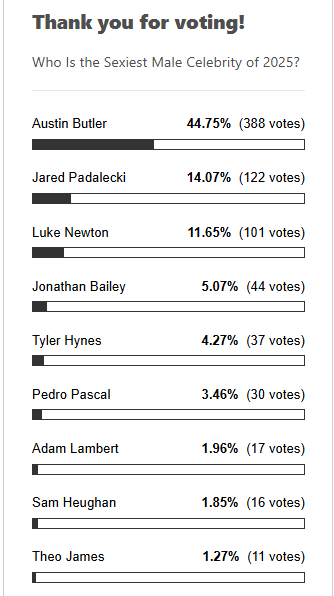 dianik_bg's tweet image. Who Is the Sexiest Male Celebrity of 2025? Vote in Just Jared's Poll!
✅ Adam Lambert
justjared.com/2025/11/03/who…