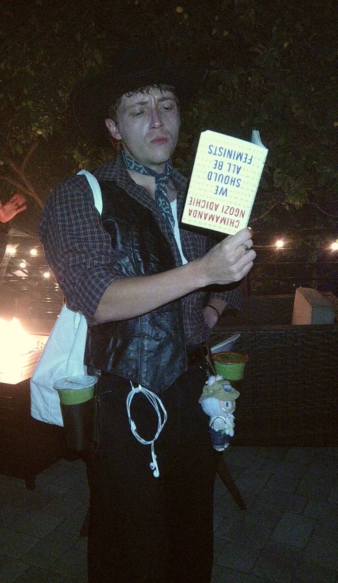 Gerran as a Performative Male Cowboy for Halloween.