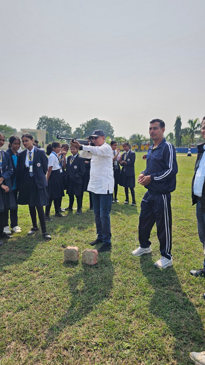 Shooting practice with students in School.