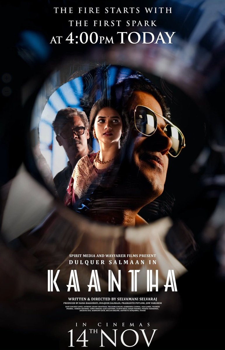 AravindCj09's tweet photo. #Kaantha  The Fire Starts with The First Spark Loading ,
Today 4 Pm

Sambavam Irukk👀❤️‍🔥 #DulquerSalmaan

DQ after LuckyBaskhar 💥
Wayfarer Films After Lokah 💥 https://t.co/tQnjysAKTy