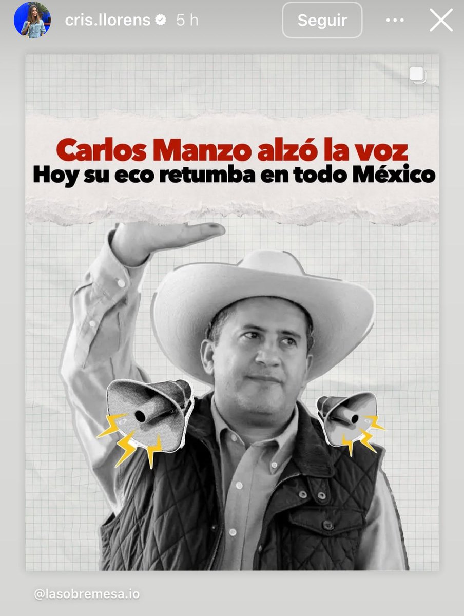 Cristina Llorens, esposa del futbolista Sergio Canales, compartió una imagen en homenaje a Carlos Manzo.

Ella es de Santander, España. Instructora de yoga. Nada que ver con la política mexicana.
Pero la indignación cruzó fronteras. Llegó a personas que jamás hablan de política.