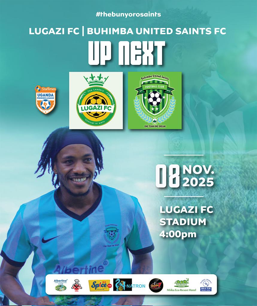 We're heading to Lugazi this Saturday💚

Match-day 6 of the Uganda Premier League ⚽️

 One by one, let's do this, Saints 💪
