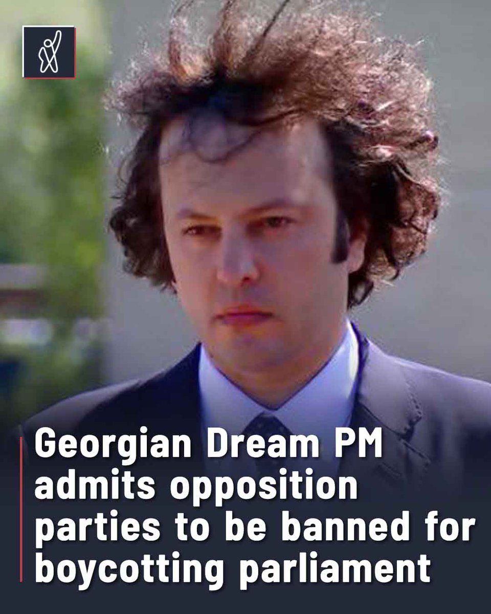 FormulaGe's tweet image. Georgian Dream regime’s Prime Minister Irakli Kobakhidze has openly acknowledged that opposition parties are being targeted for a ban because they refused to take their seats in parliament — a rare admission that the legal action stems from their political stance.